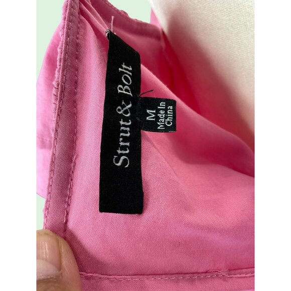 Strut & Bolt Pink Ruffle Layered Midi Sundress size medium - Picture 3 of 16